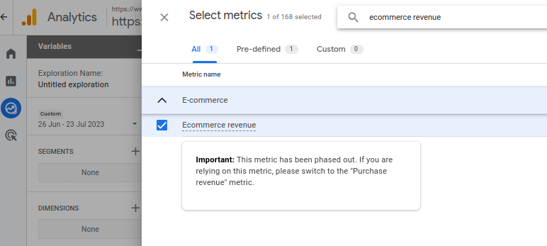 GA4 Ecommerce Revenue Metrics Phased Out