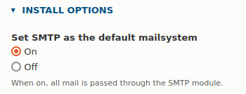 SMTP Install options