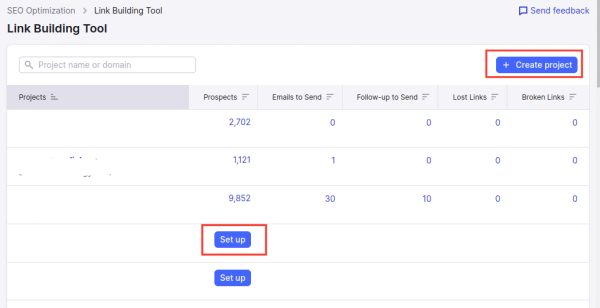 Set up Link Building Tool
