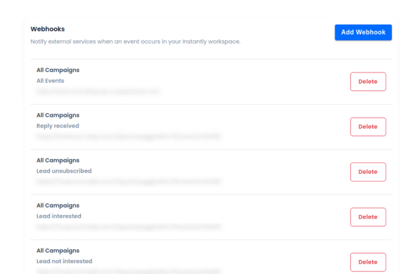 Instantly Webhook