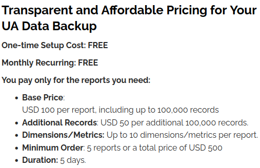 UA Report Backup